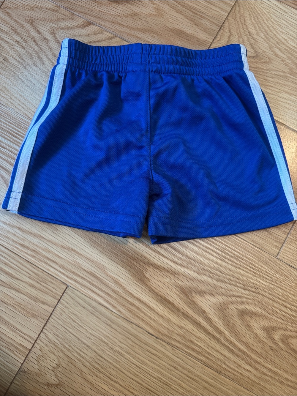 Adidas Royal Blue Athletic Shorts with White Stripes - Picture 3 of 3
